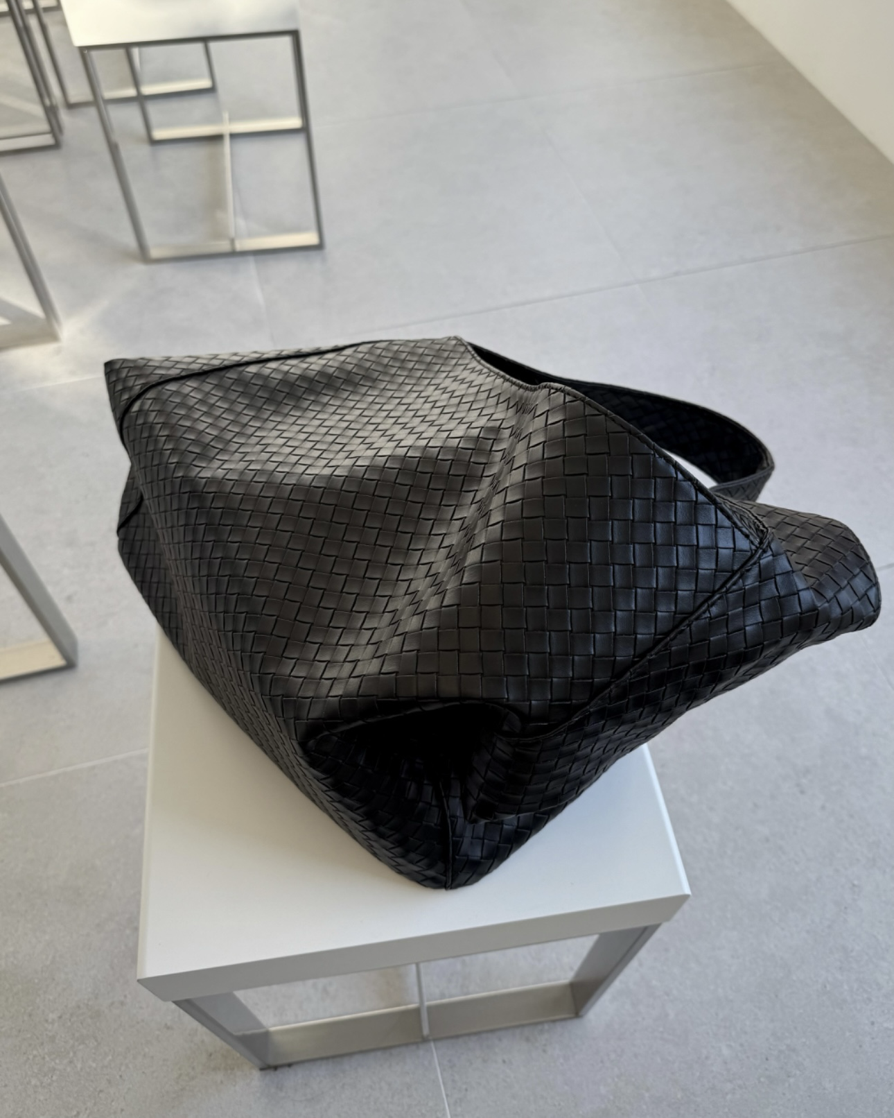 𝐇·𝐓·𝐒 韓國 編織格紋 素面 質感皮革 大容量 手提 單肩包 包包