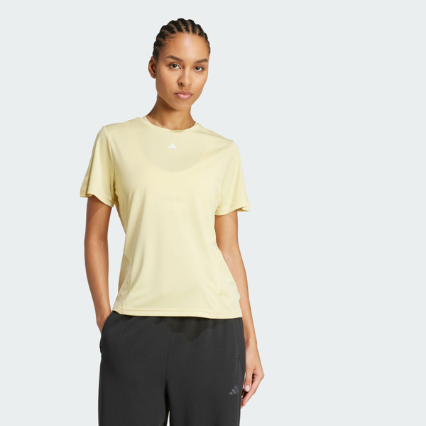Adidas 愛迪達 Wtr D4t T JC9822 女 T恤 運動上衣 休閒短袖 米黃 亞版 吸濕排汗 彈性