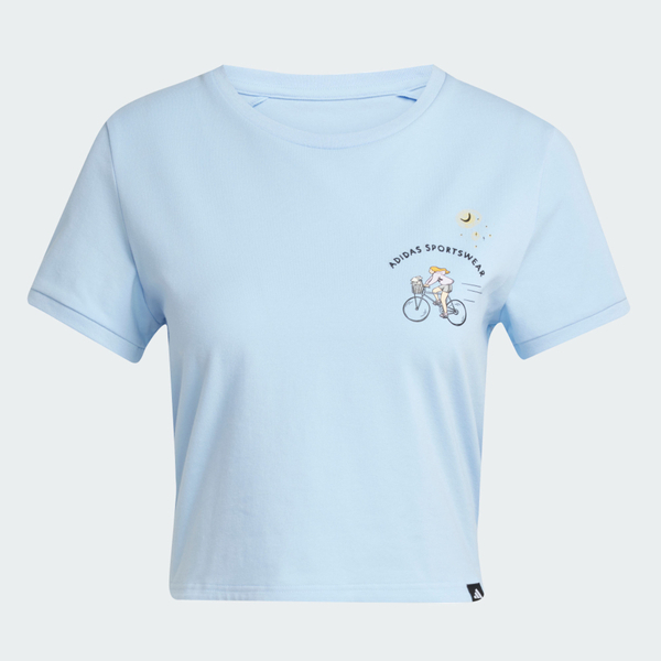 Adidas 愛迪達 W C Ddl Crop T JX5326 女 T恤 運動上衣 休閒短袖 淺藍 亞版 短版