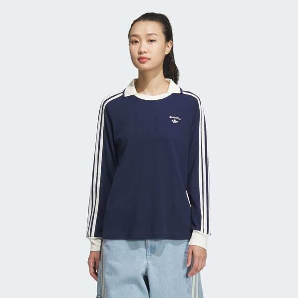Adidas 愛迪達 Cc Ls Tee W JM8012 女 長袖上衣 休閒長袖 深藍 亞版 吸濕排汗