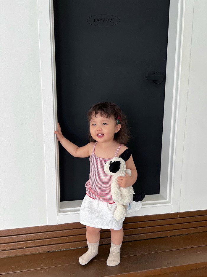 正韓夏BAYVELY 兩色條紋捲邊背心