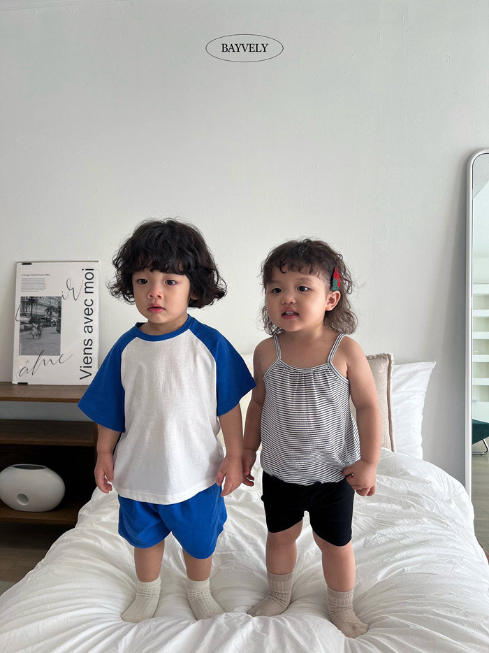 正韓夏BAYVELY 兩色條紋捲邊背心