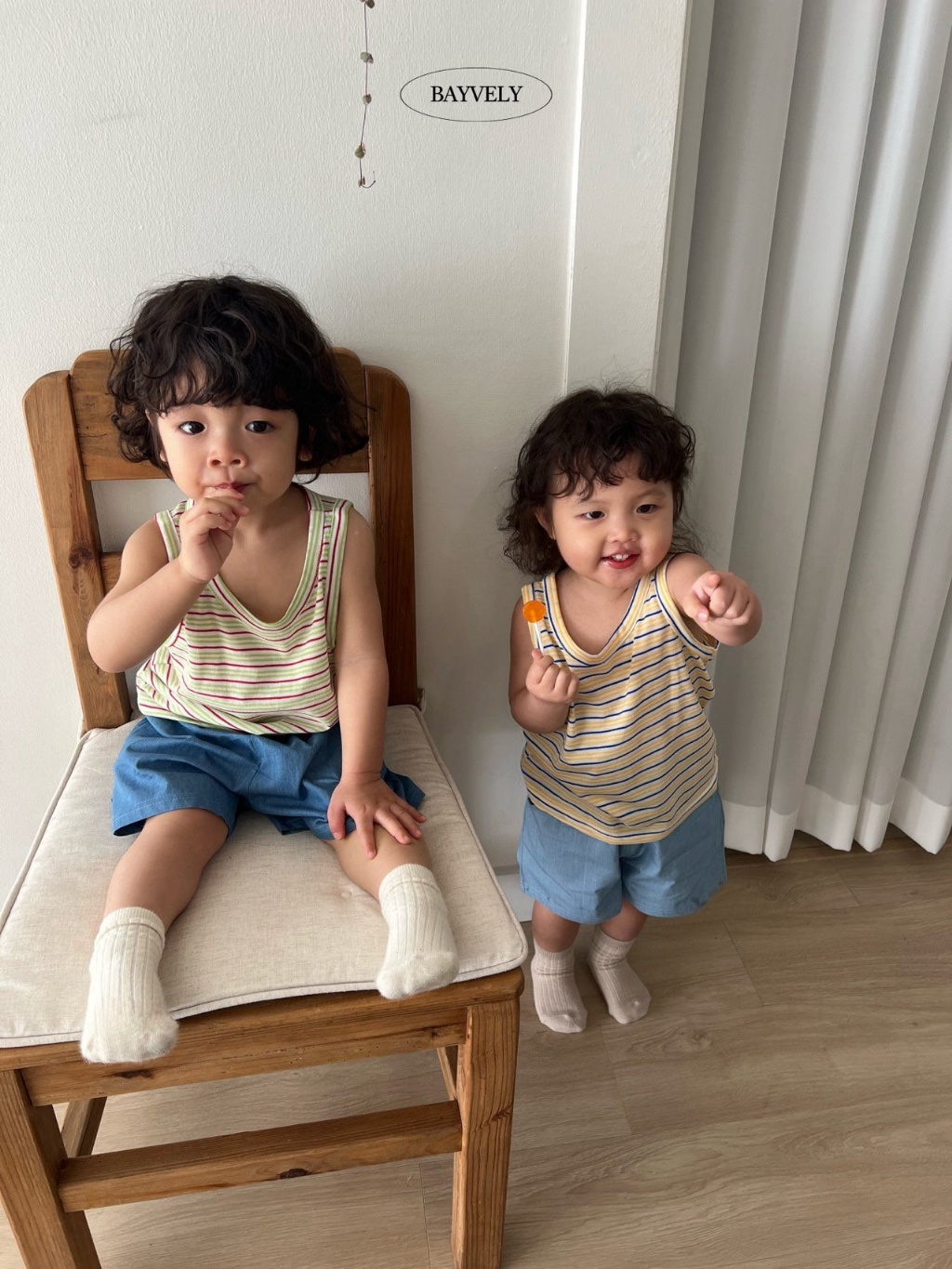 正韓夏BAYVELY 三色撞色條紋背心