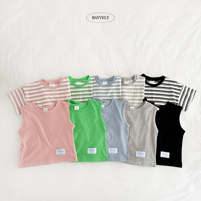 正韓夏BAYVELY 五色1+1日常背心條紋上衣兩件組
