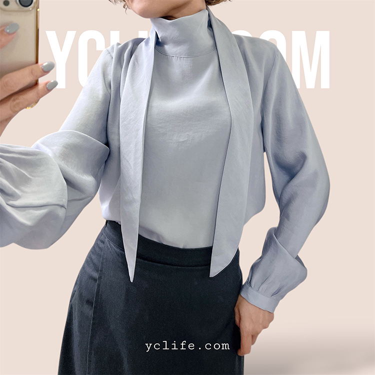 天使領巾立領上衣