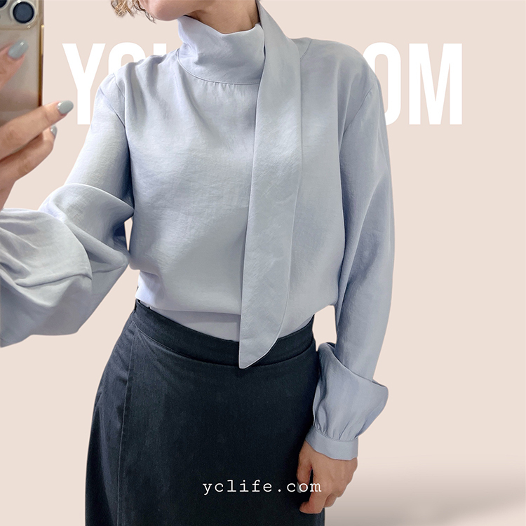 天使領巾立領上衣