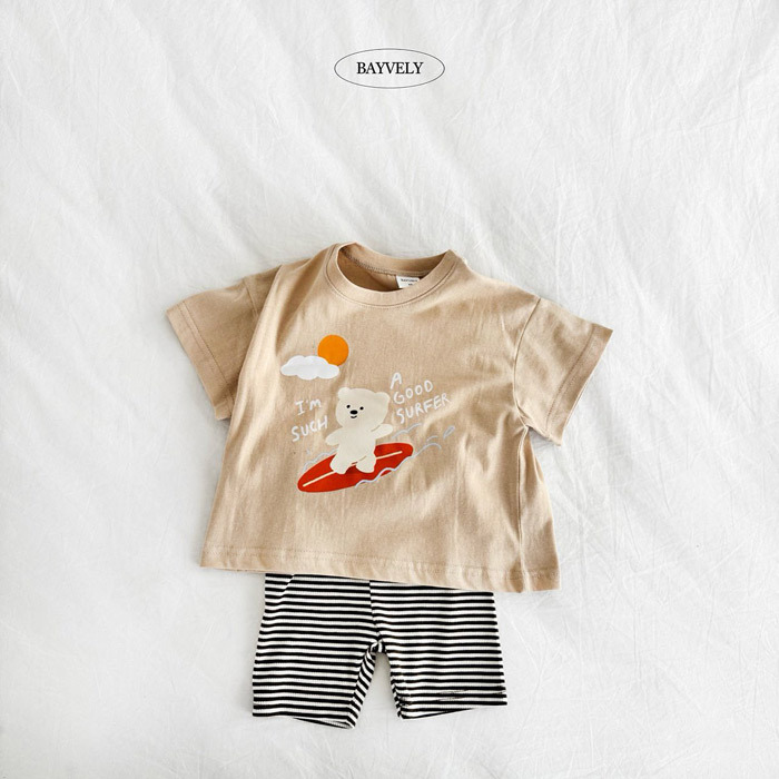 正韓夏BAYVELY 兩色衝浪熊熊上衣