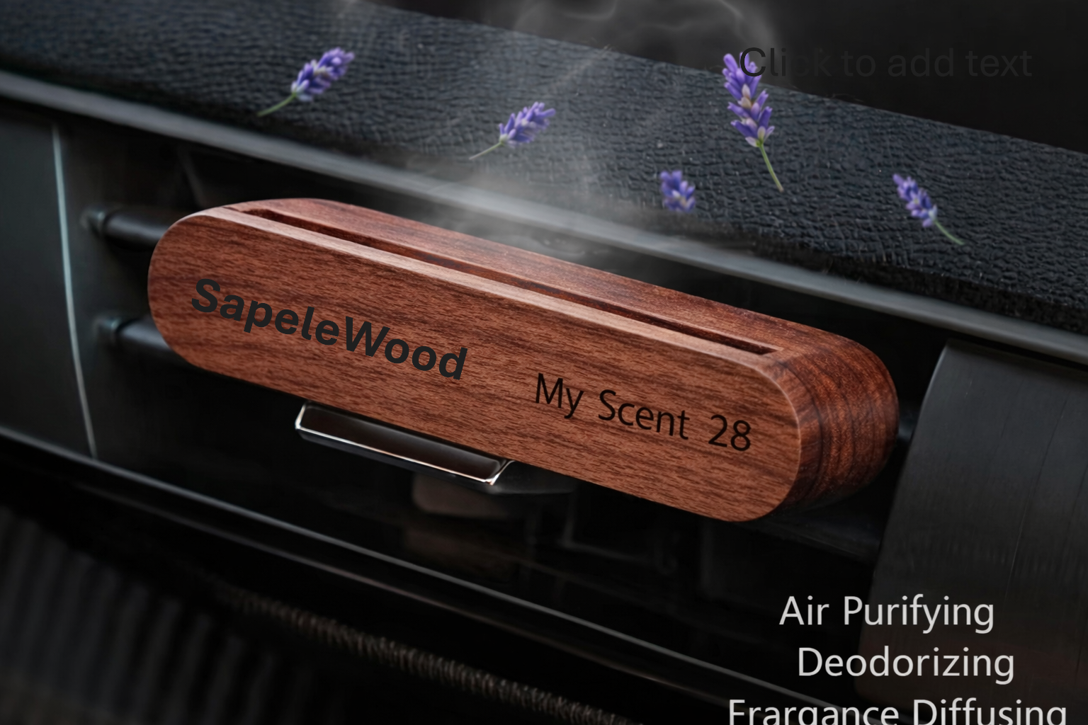 Sapele Wooden Vent Clip Car Diffuser