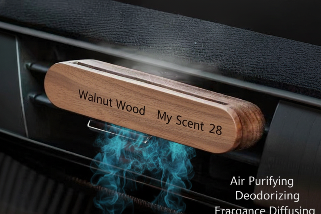 Walnut Wooden Vent Clip Car Diffuser