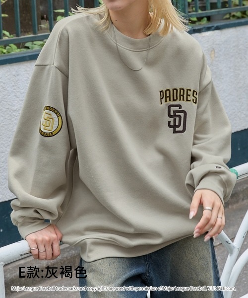 【預購】J0331603 MLB 別注衛衣｜貼布刺繡｜Oversize寬鬆版｜加絨保暖套頭款 (5款)