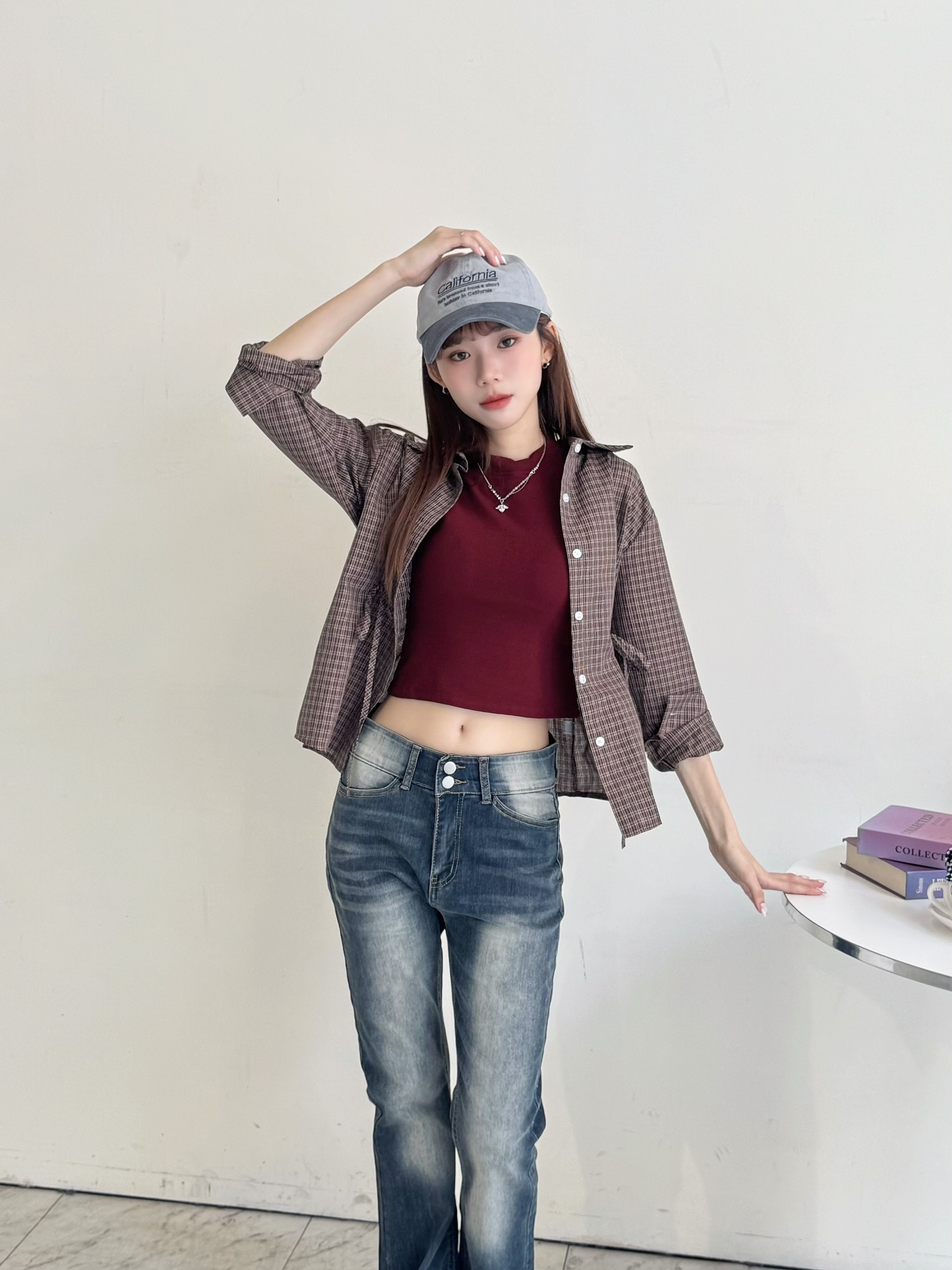 復古格紋襯衫-2602