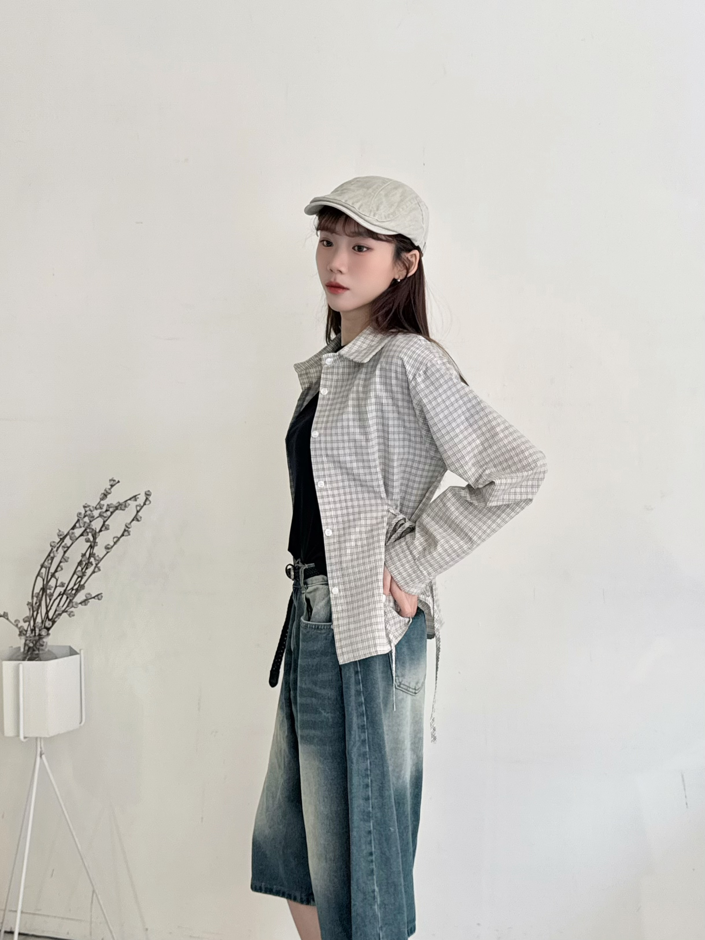 復古格紋襯衫-2602