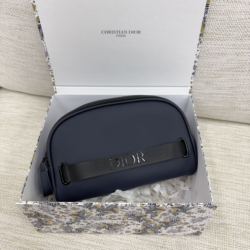 【OMZ x 好用包包 0331】[ZU30] Dior Beauty最新款寶藍色防水雙拉鏈化妝袋