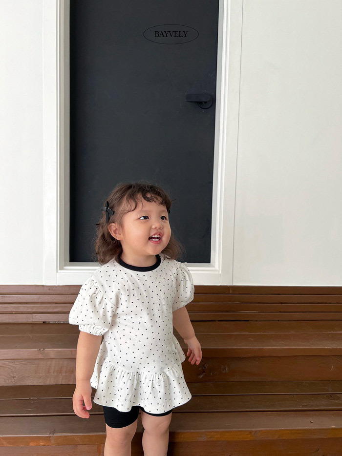 正韓夏BAYVELY 兩色點點公主袖上衣