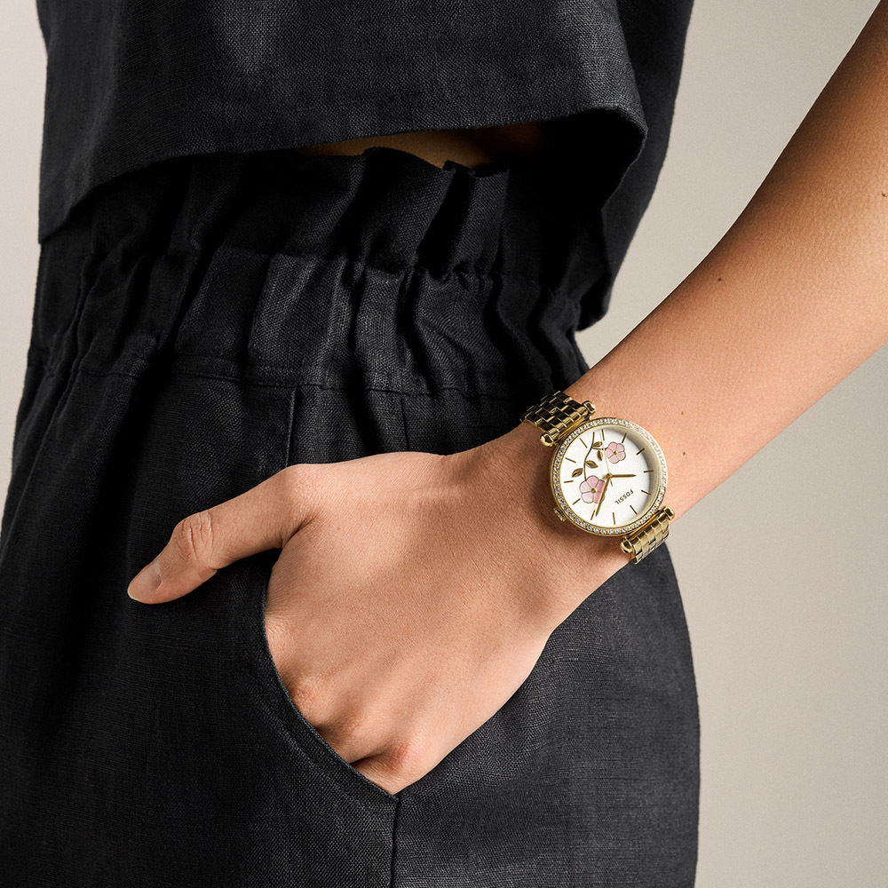 Tillie 鑲鑽優雅花語 金色不鏽鋼錶帶 36 MM BQW8045