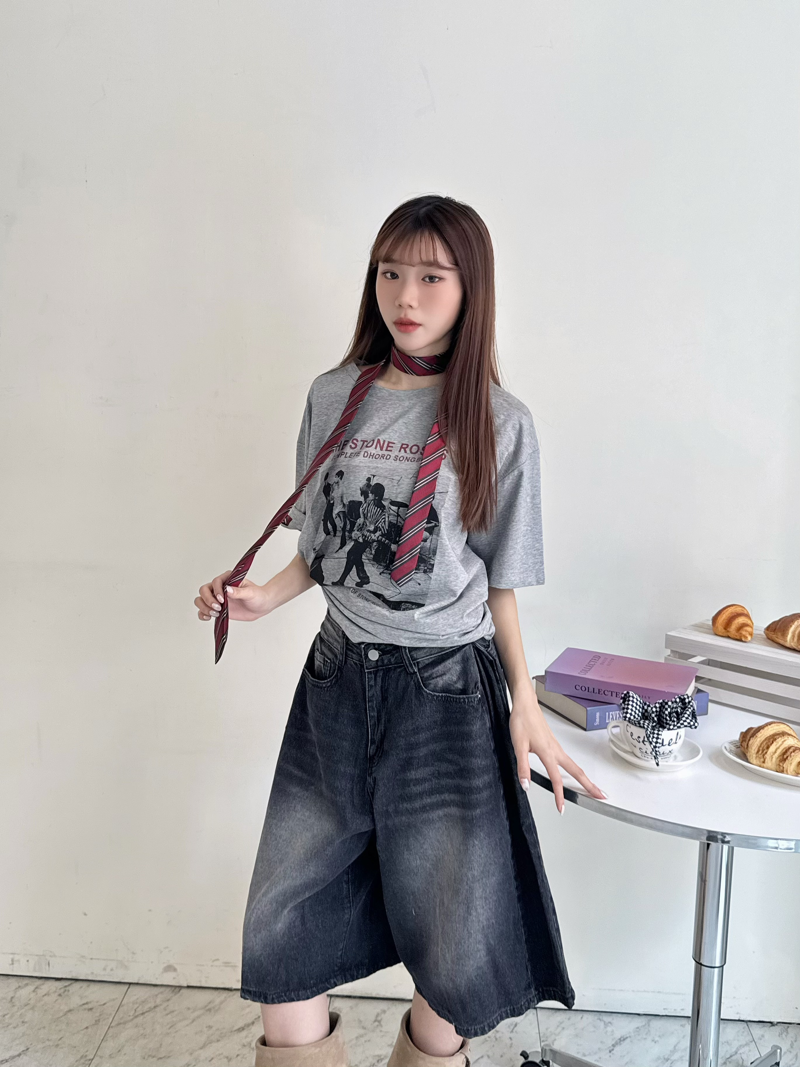 龐克搖滾印刷T恤-3211