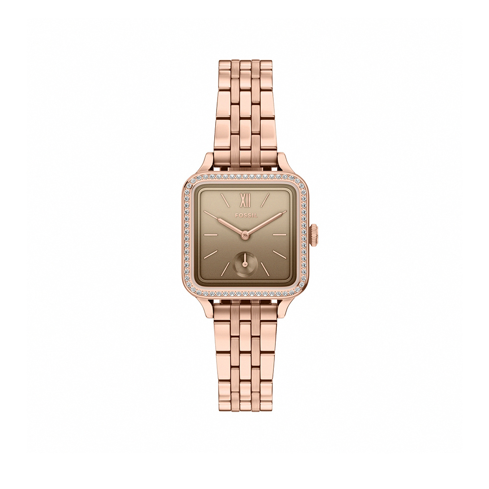 Colleen 時光方格女錶 玫瑰金不鏽鋼錶帶 28 MM BQW8046