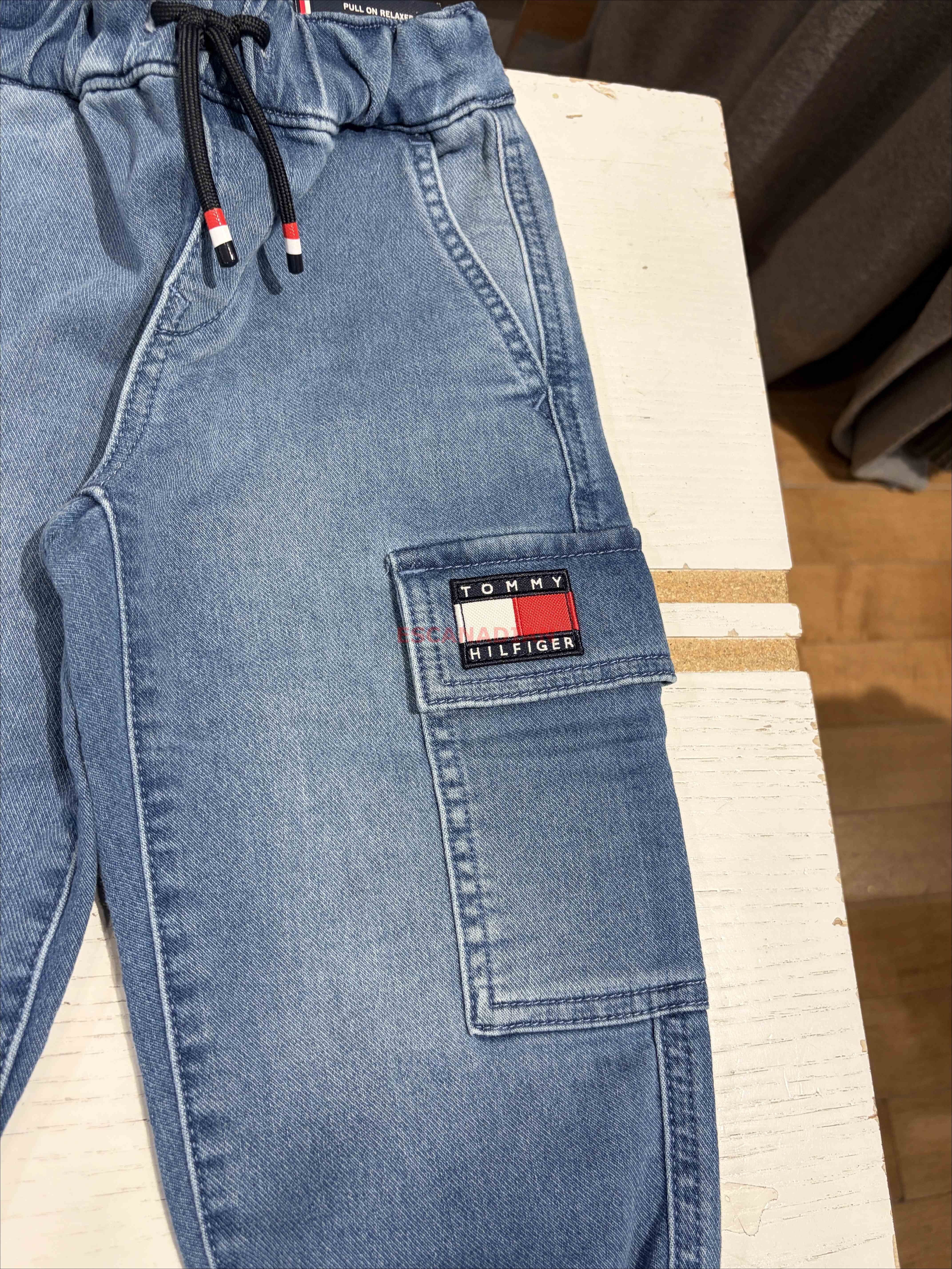 TOMMY 男大童 CARGO 彈性腰圍 硬挺 縮口 牛仔褲