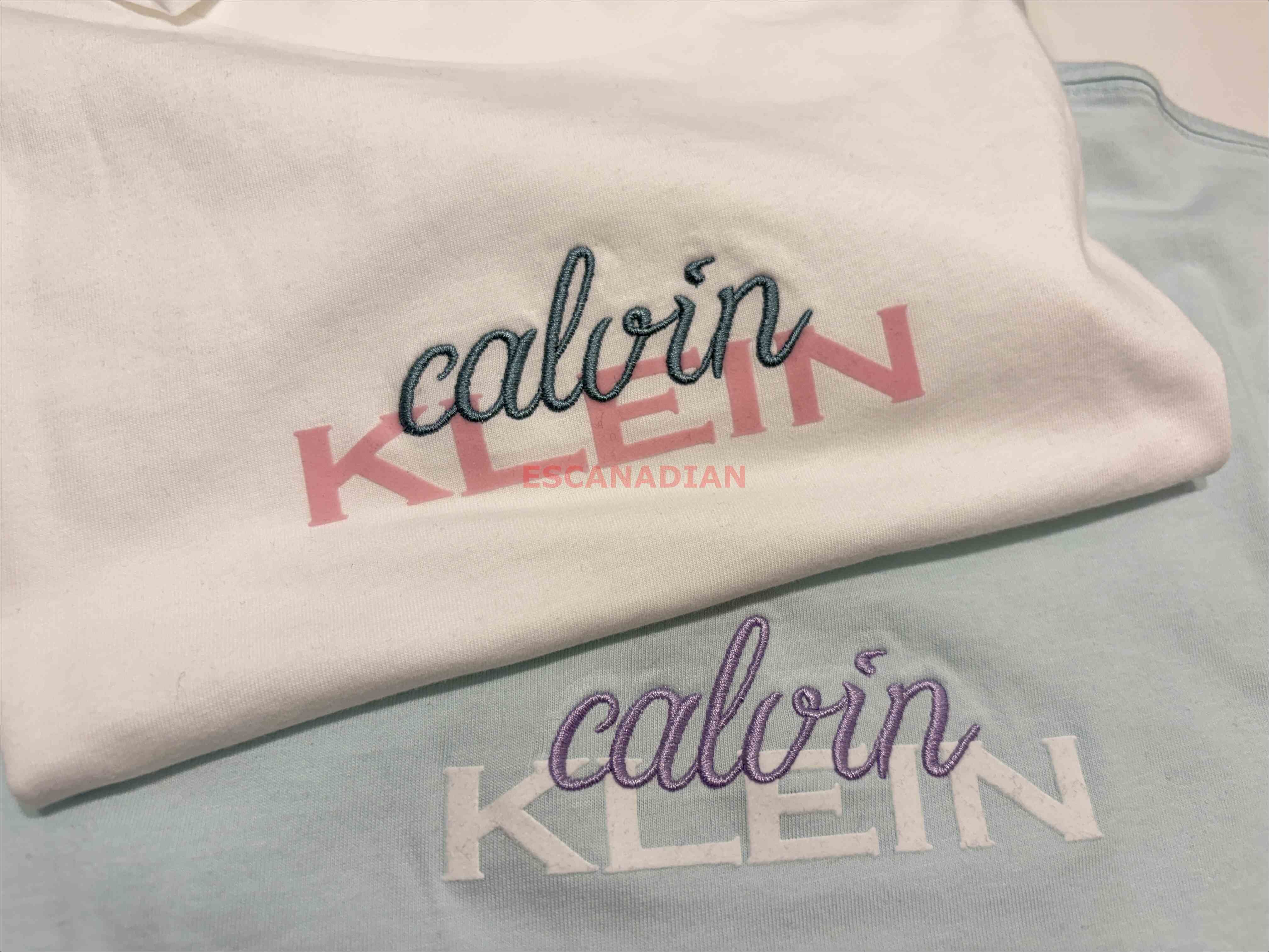 CK 女大人 刺繡字樣 短TEE (2色) (Class fit)