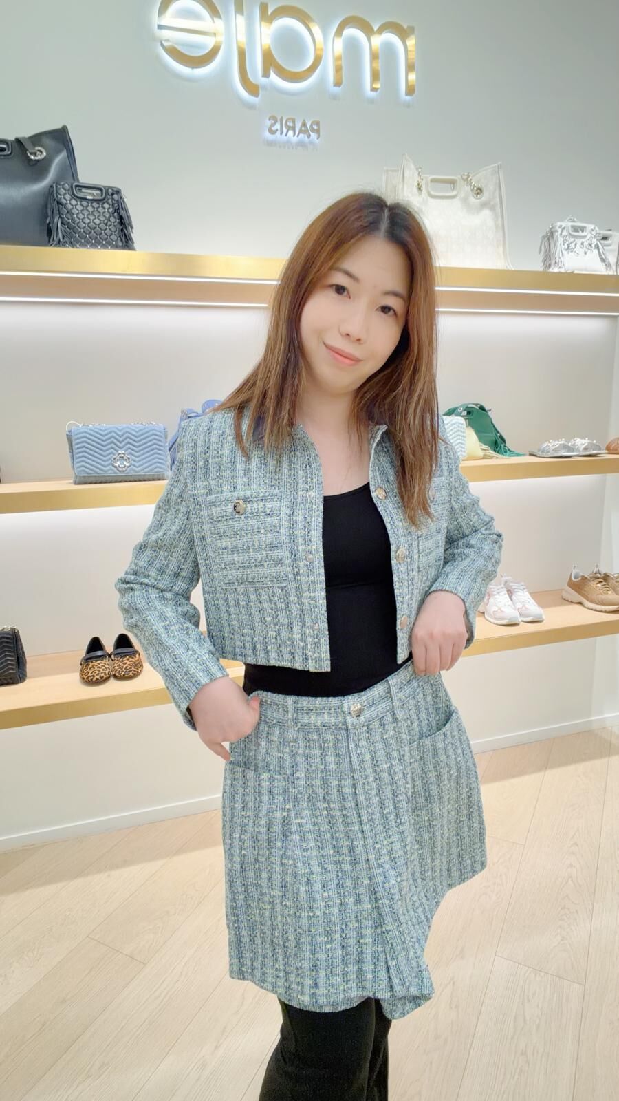 Maje 草藍色短裙 #MFPSH00532