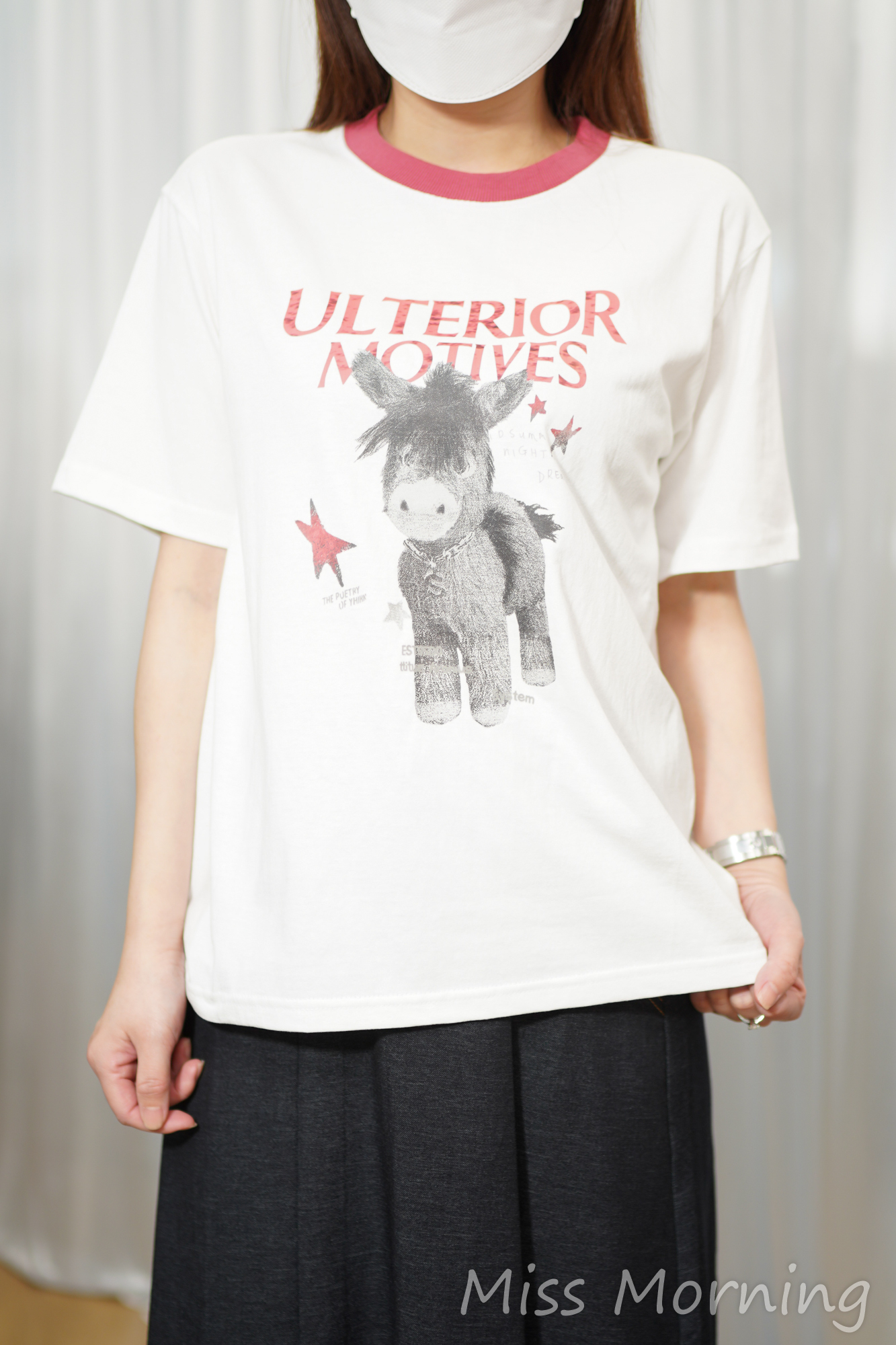 復古馬馬拼色tee(15136)