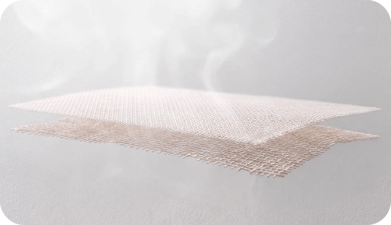 雙層織法空氣層結構示意圖,快速散熱排濕不悶熱