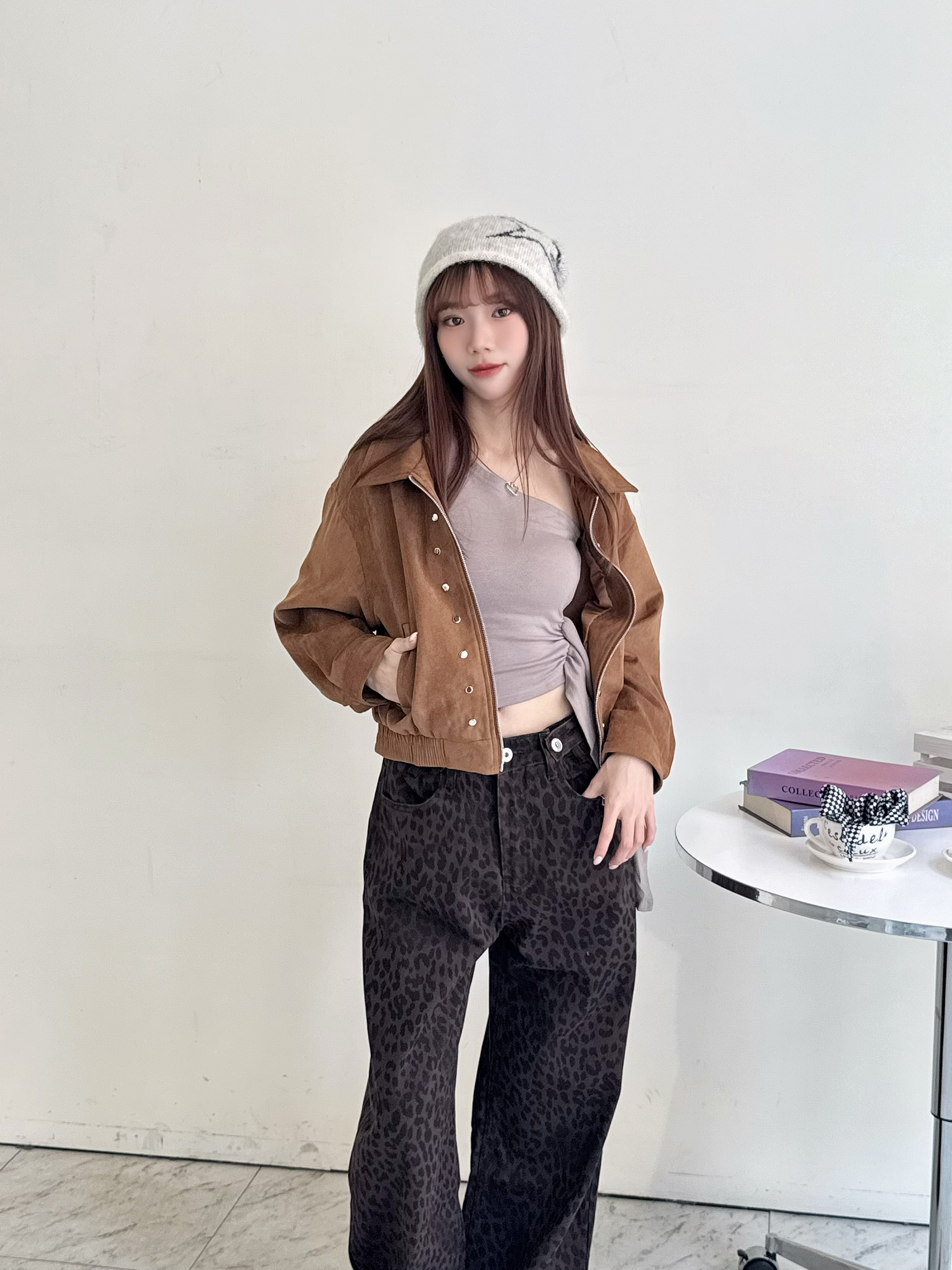 個性麂皮短版外套-0301