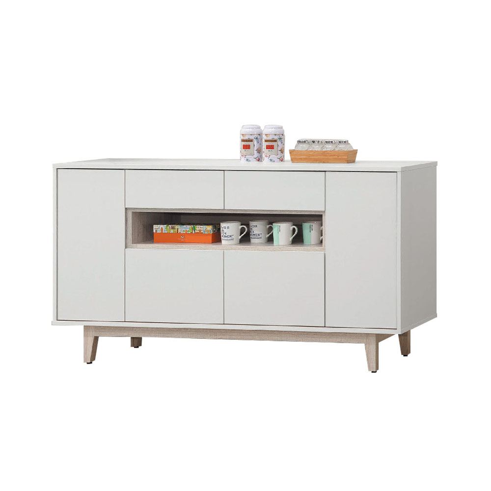 柏蒂家居-巴克利5.1尺四門二抽餐櫃/電器收納櫃/碗盤櫃/置物矮櫃(下座)