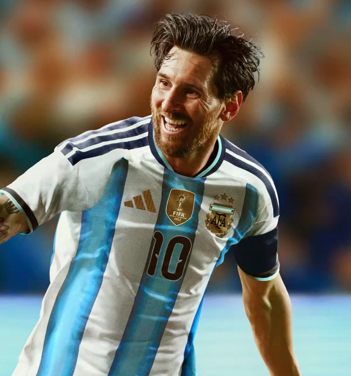 男女款 ADIDAS X FIFA AFA H 10 D 白藍色 主場球迷版 世界盃 阿根廷 足球 聯名款 吸濕 排汗 涼爽 梅西 球衣 短T【KA8117】ADFIFA