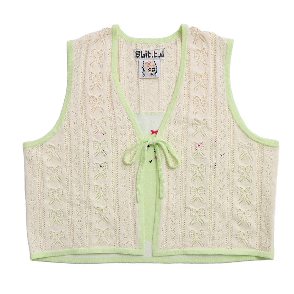 Teiyu] Dog Paradise Hand-Embroidered Jaquard Knit Vest