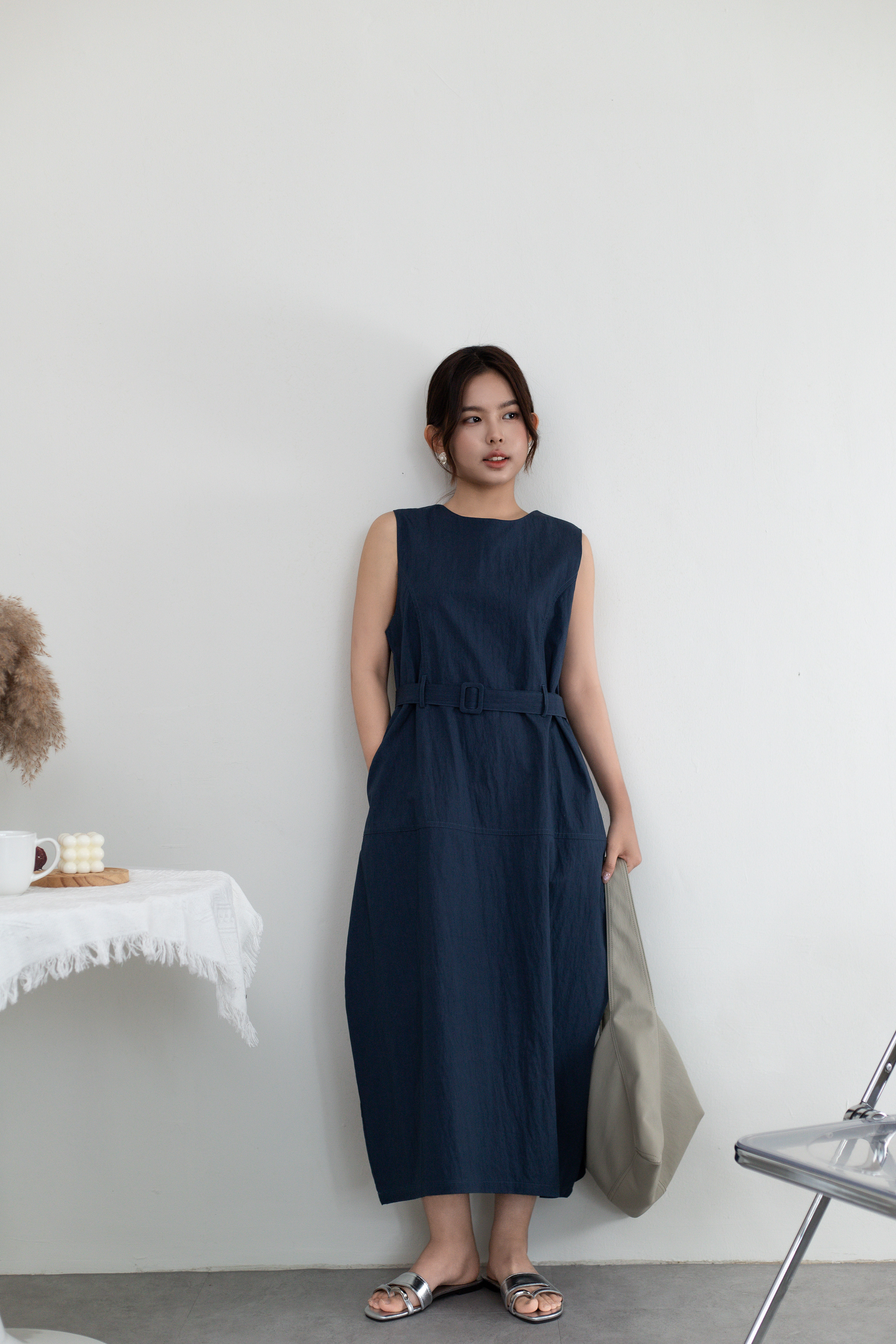 Chume Belted Dress Navy -2668DLNAV