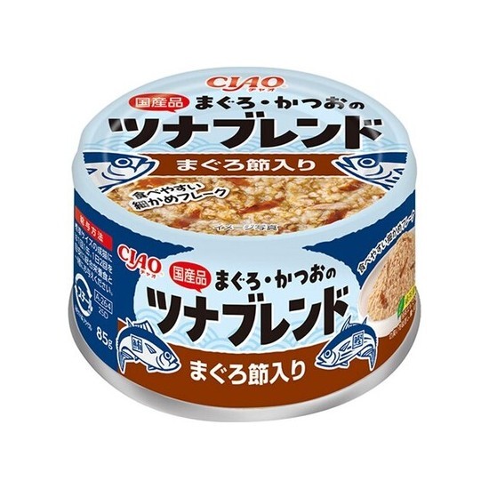 CIAO 罐頭 吞拿魚+鰹魚混合罐 (吞拿魚片) 85g,A-264【原箱24 罐】