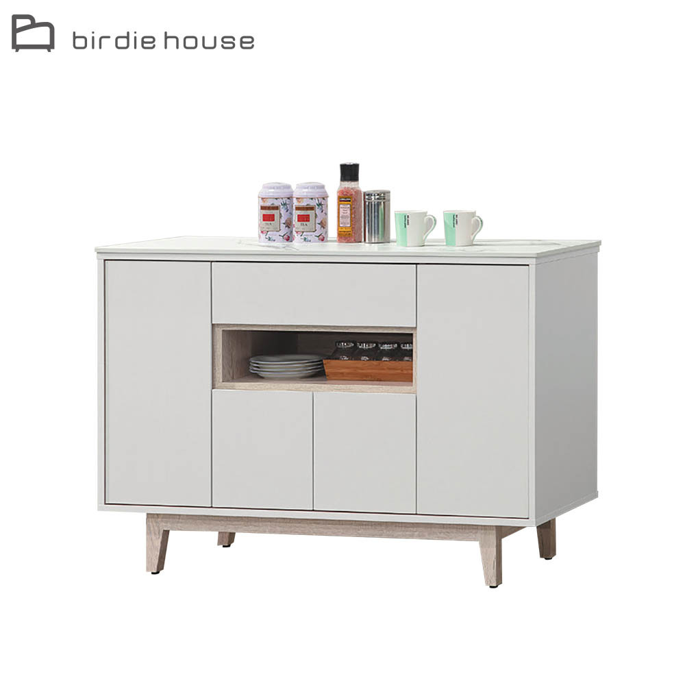 柏蒂家居-巴克利4.1尺四門單抽岩板餐櫃/電器收納櫃/碗盤櫃/置物矮櫃(下座)