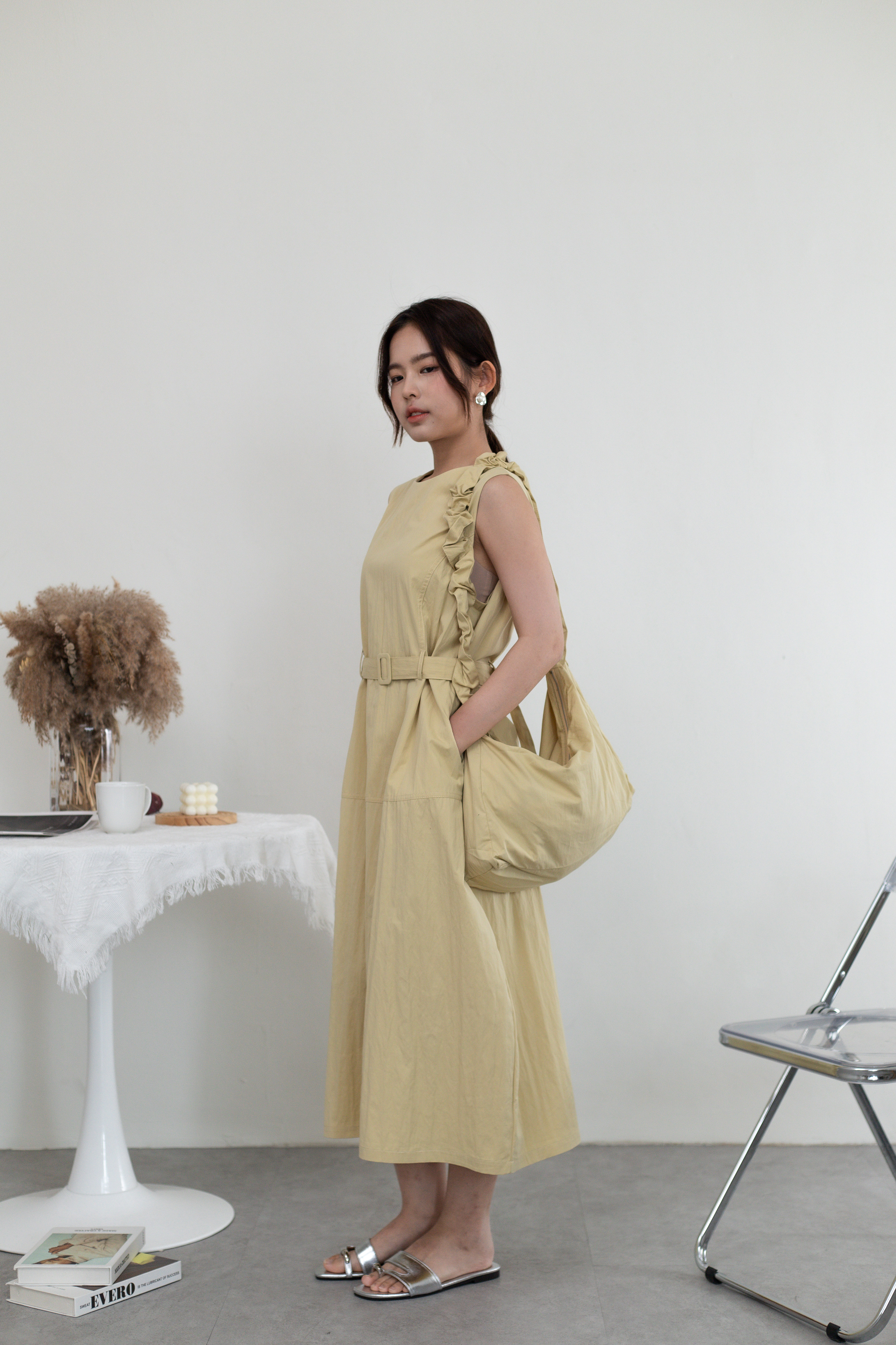 Chume Belted Dress Khaki -2668DLKHA