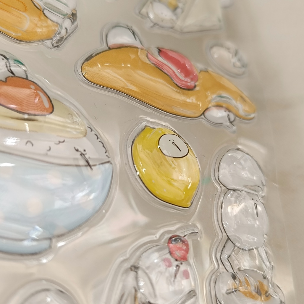 日本 蛋蛋君 浮雕晶透立體貼紙 共六款