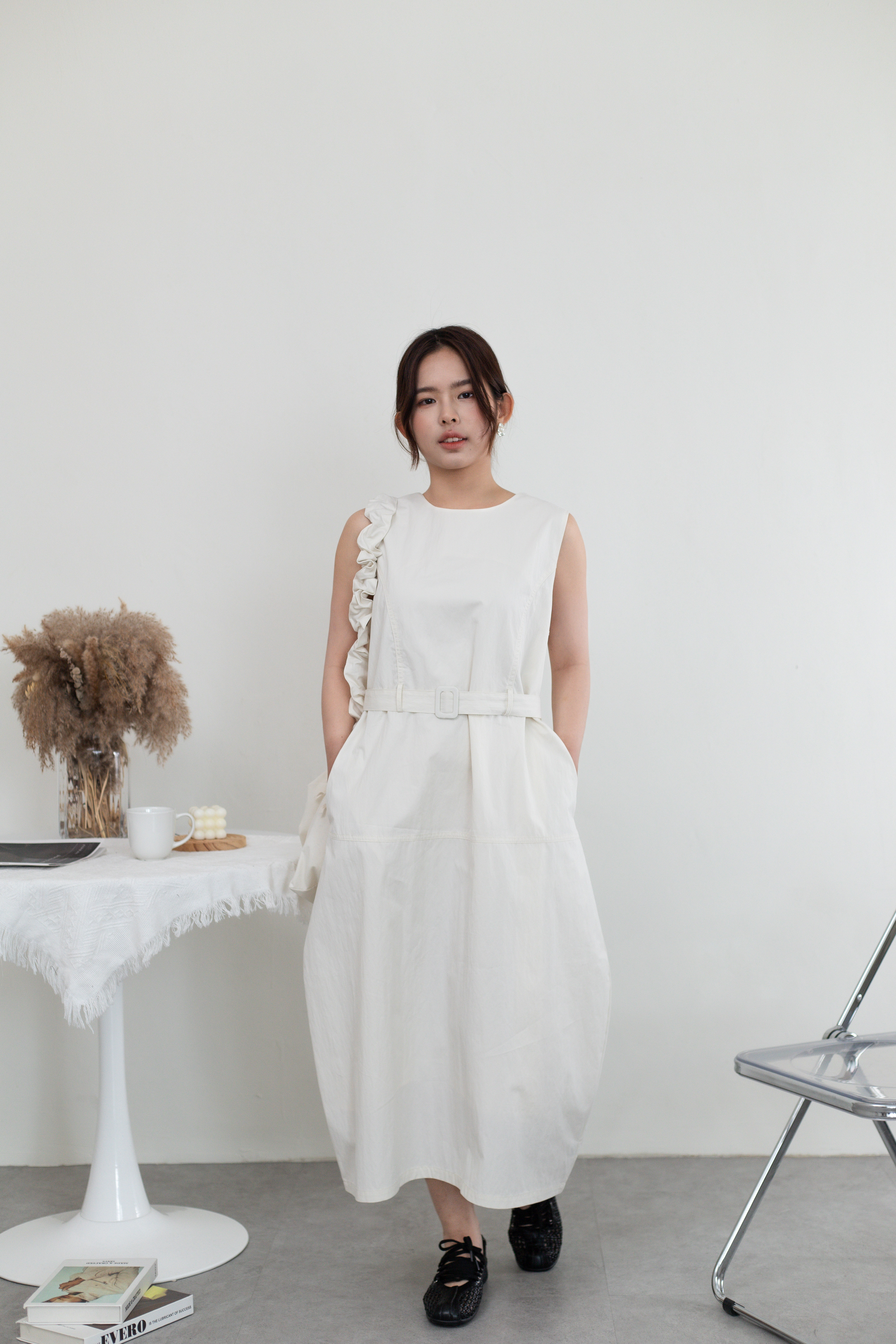 Chume Belted Dress White -2668DLWHI