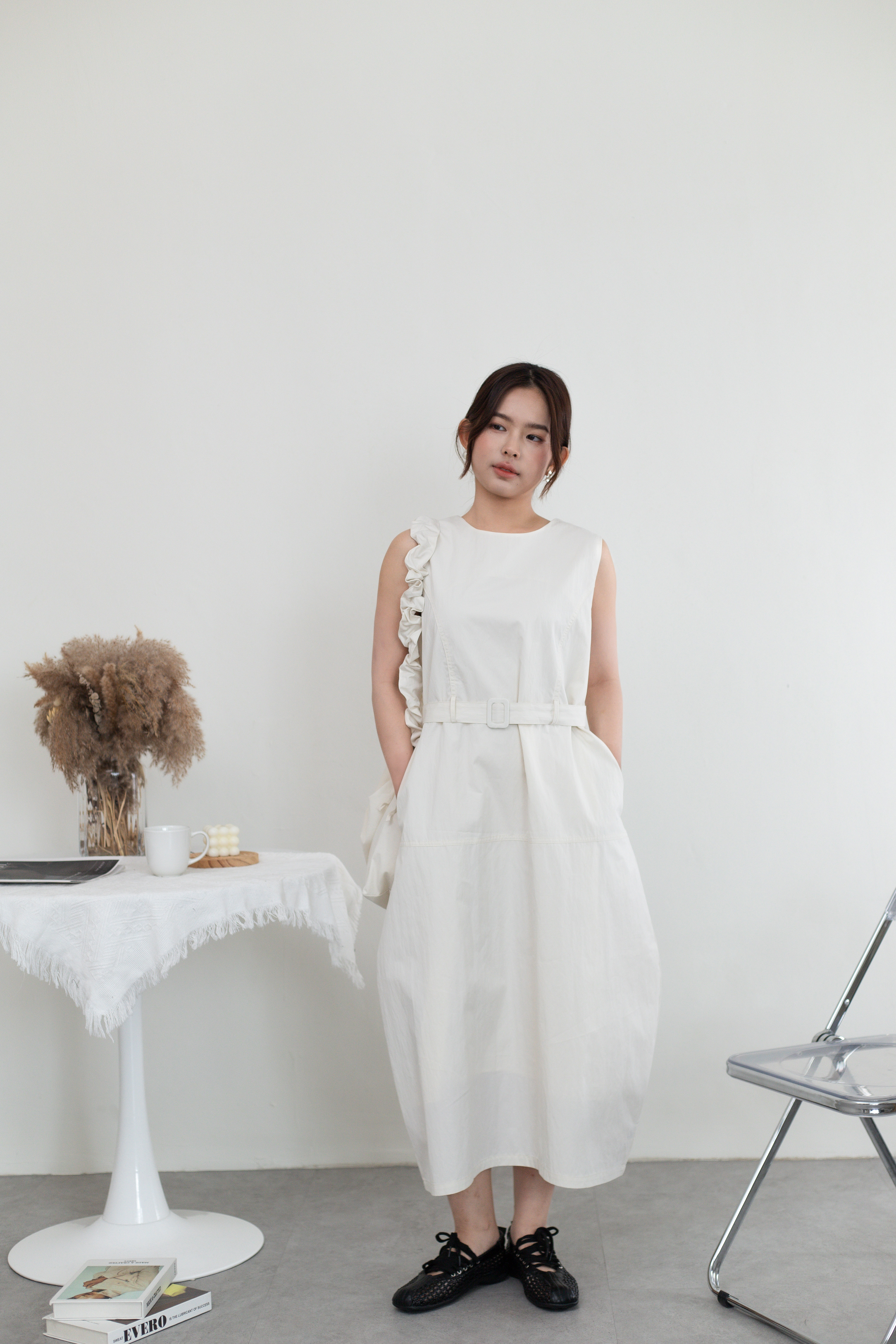 Chume Belted Dress White -2668DLWHI