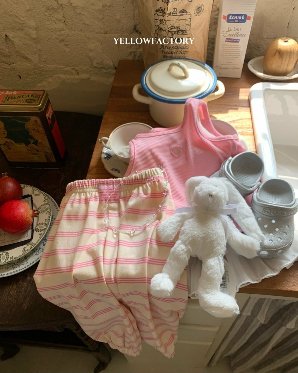 正韓夏Yellowfactory 三色條紋防蚊褲