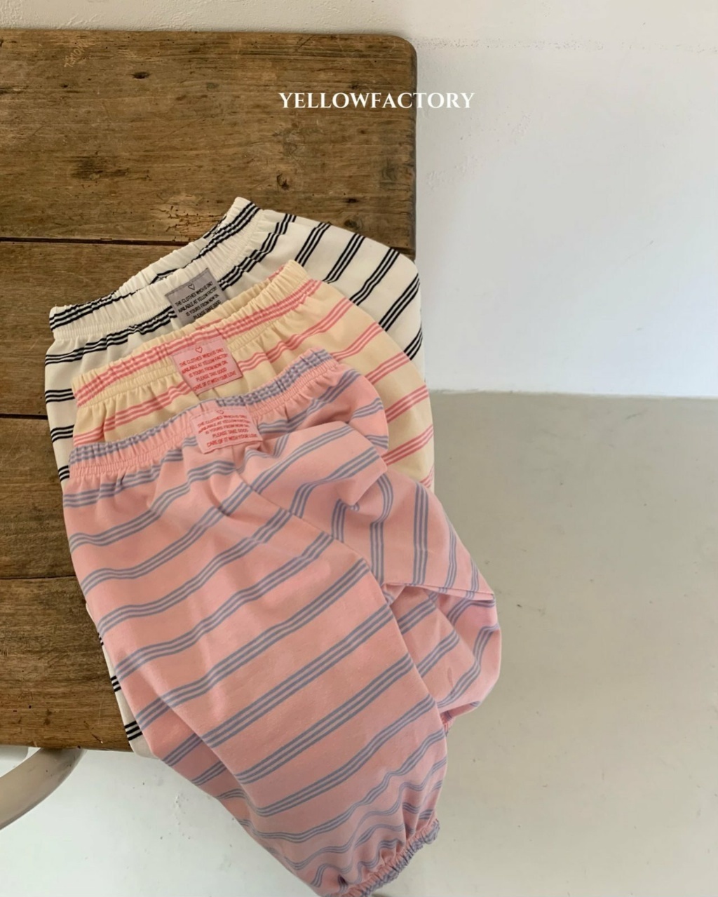 正韓夏Yellowfactory 三色條紋防蚊褲