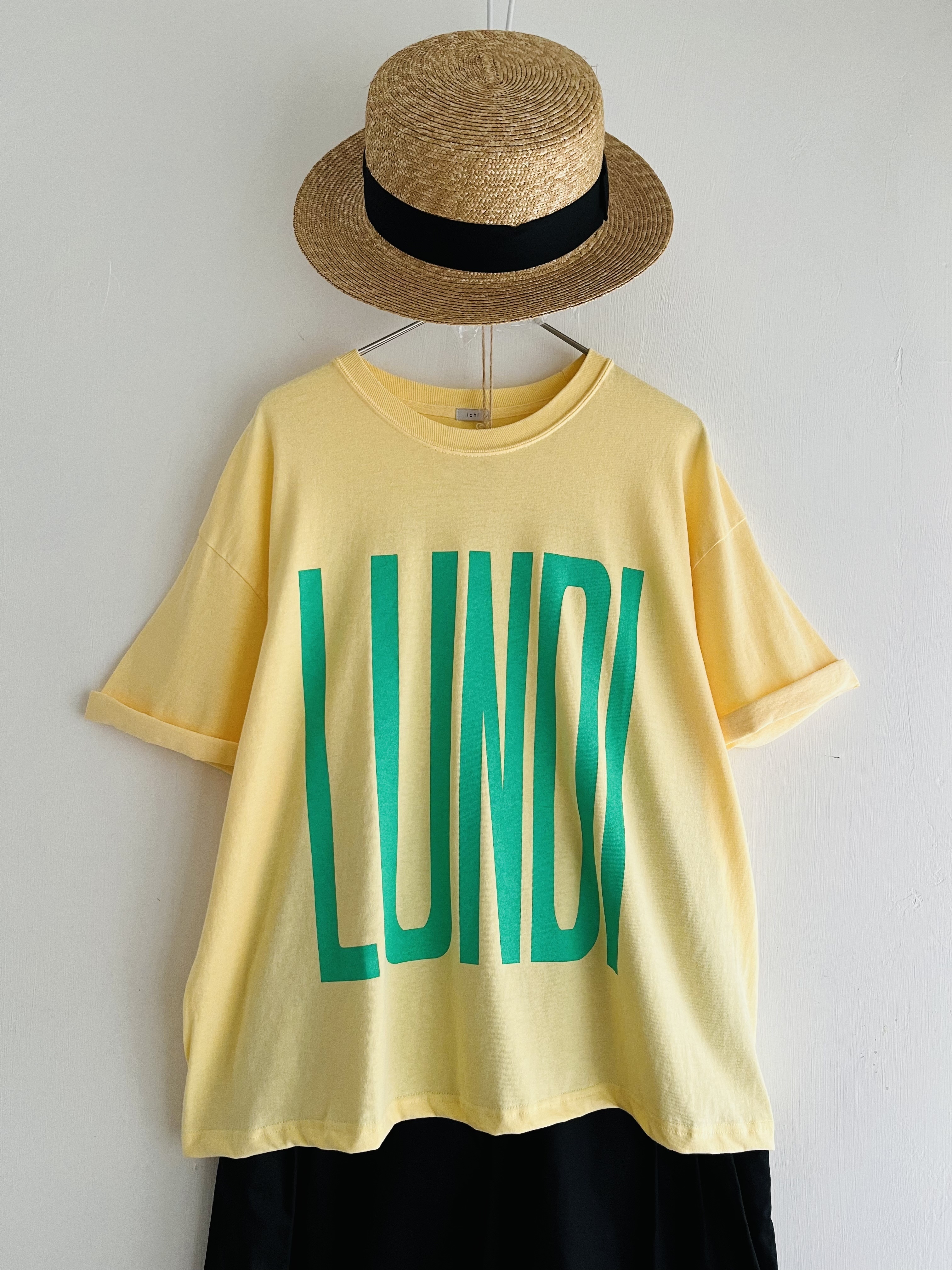 ichi黃色圓領tee