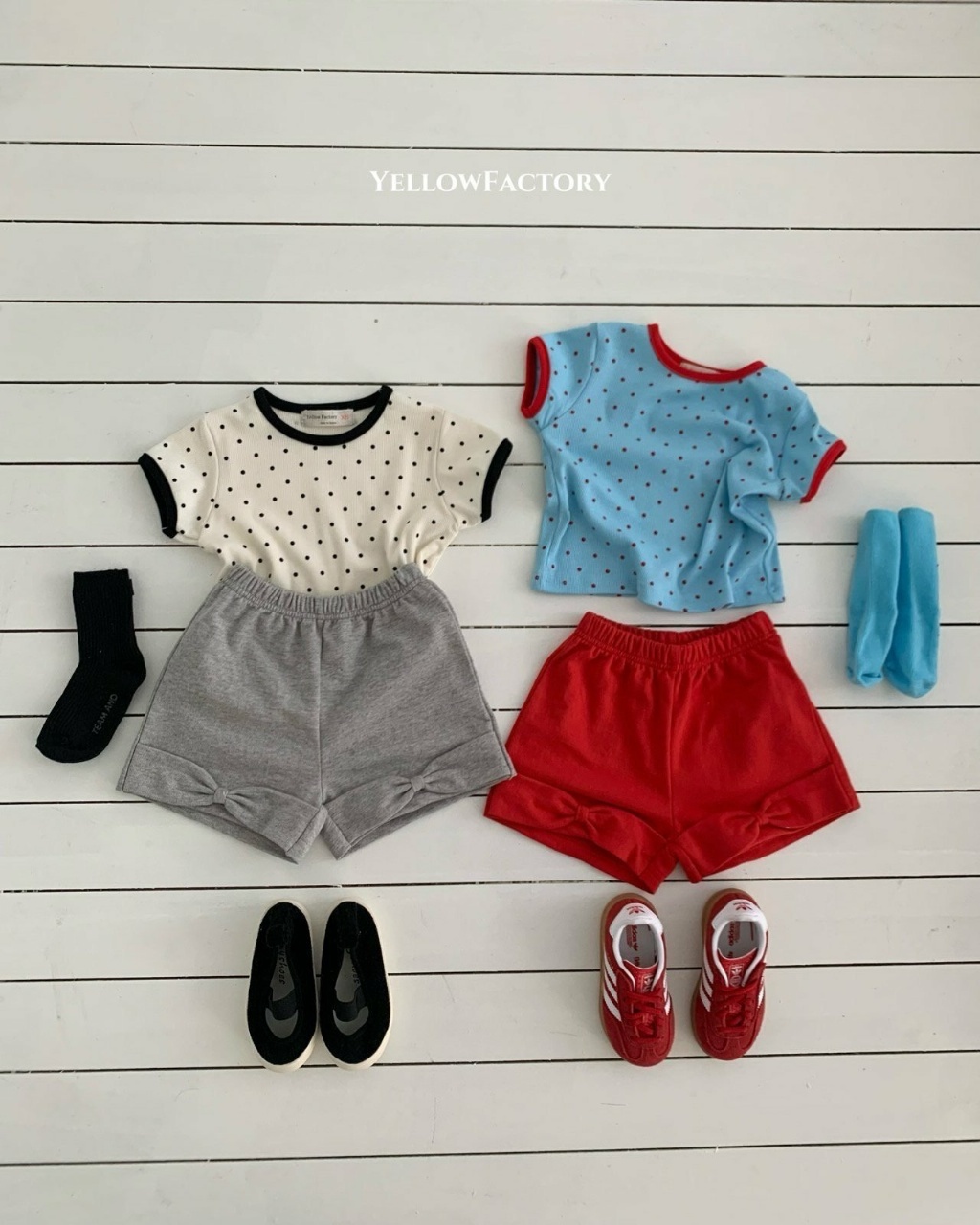 正韓夏Yellowfactory 夏季兩色點點上衣