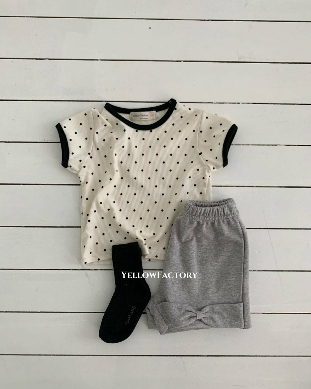 正韓夏Yellowfactory 夏季兩色點點上衣