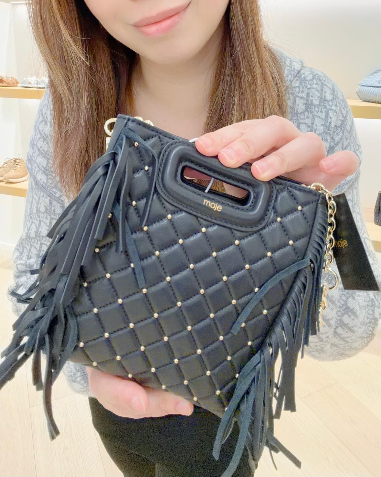 Maje 黑色流蘇袋