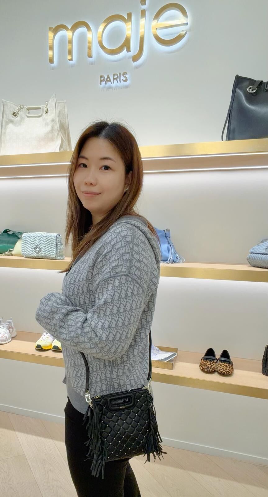 Maje 黑色流蘇袋