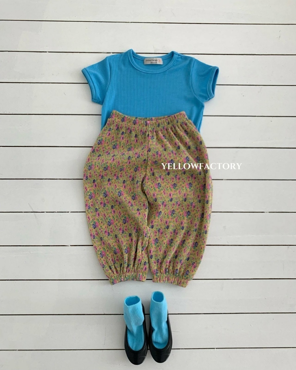 正韓夏Yellowfactory 三色復古花花防蚊褲