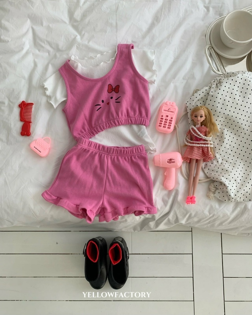 正韓夏Yellowfactory 兩色花邊短褲