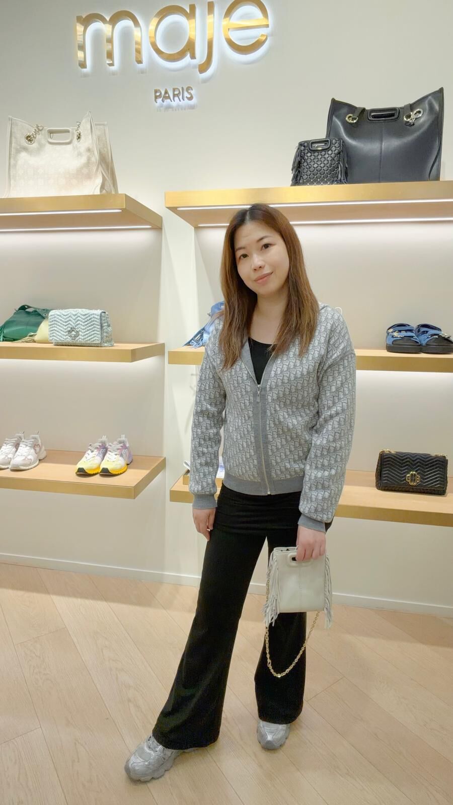 Maje 白色流蘇袋 #MFASA01052