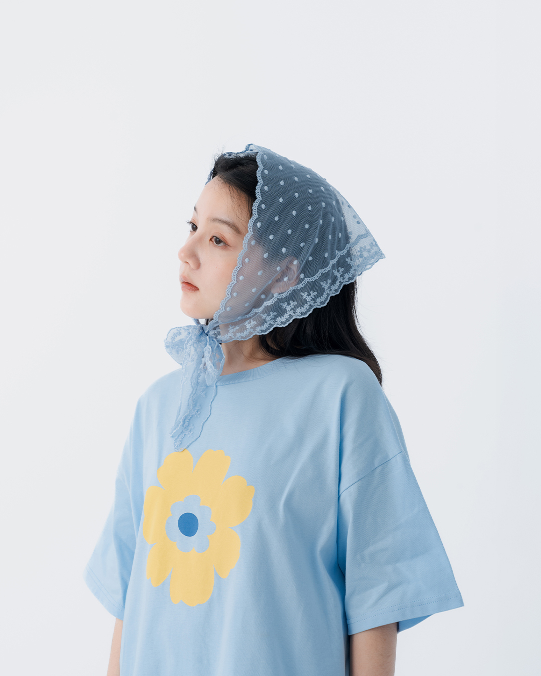 Mesh polka dot lace triangular scarf, available in three colors【07130059】in stock+pre-order