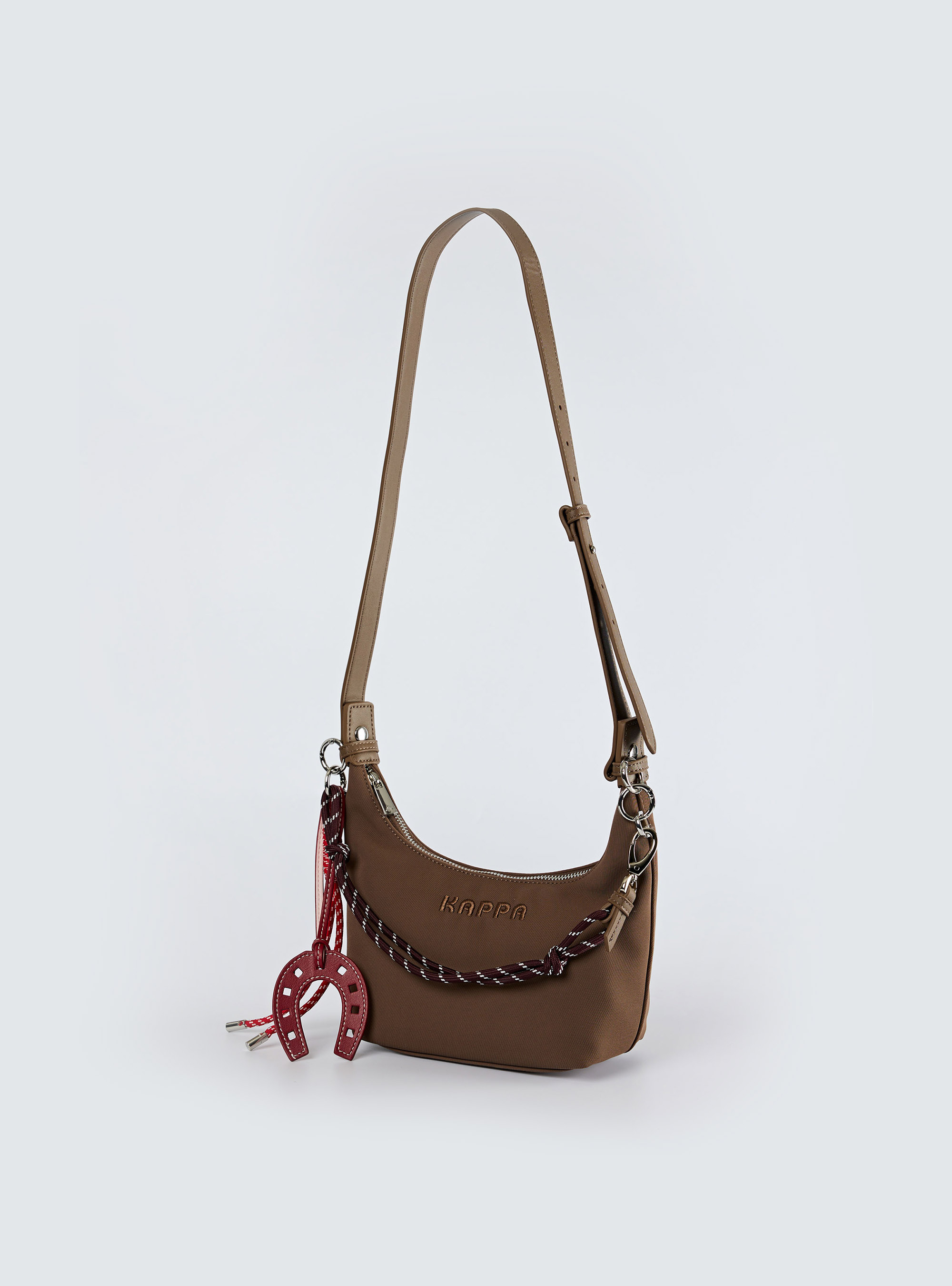 休閒肩背小水餃包(棕色）