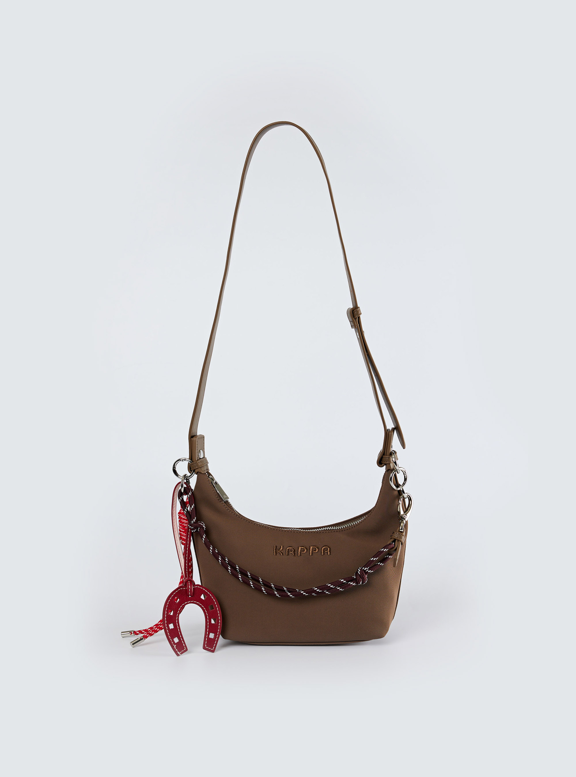 休閒肩背小水餃包(棕色）